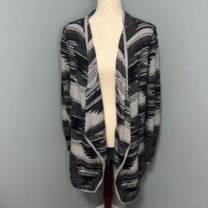 Lucky Brand Women's Black/Gray Cardigan Sweater Sz M